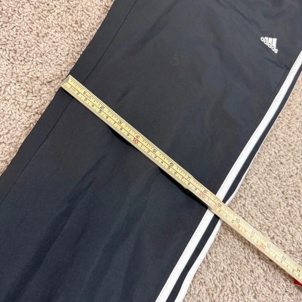 Adidas Track Pants Mens Small Black Good 3-Stripe Mesh Lined Windbreaker AZF001